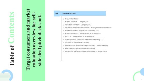 Target Consumers And Market Valuation Overview For Sell Side Deal Pitch Deck Ppt PowerPoint Presentation Complete Deck With Slides