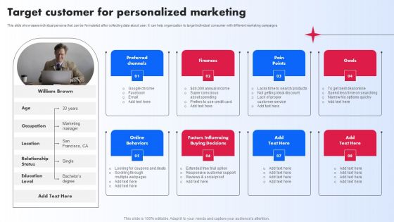Target Customer For Personalized Marketing Ppt PowerPoint Presentation File Backgrounds PDF