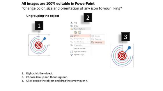 Target Four Arrows And Business Achievement Powerpoint Template