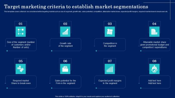 Target Marketing Criteria To Establish Market Segmentations Elements PDF