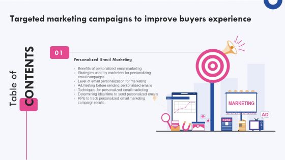 Targeted Marketing Campaigns To Improve Buyers Experience Tables Of Content Summary PDF Targeted Marketing Campaigns To Improve Buyers Experience Tables Of Content Summary PDF