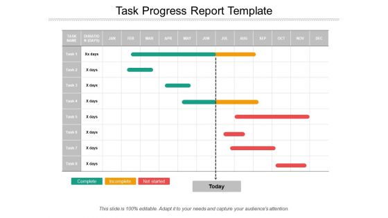 Task Progress Report Template Ppt PowerPoint Presentation Styles Objects