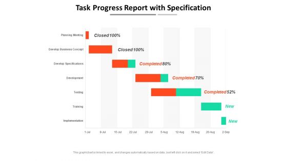 Task Progress Report With Specification Ppt PowerPoint Presentation Gallery Structure PDF Task Progress Report With Specification Ppt PowerPoint Presentation Gallery Structure PDF
