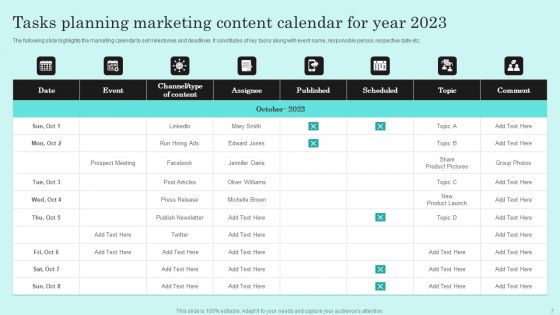 Tasks Planning Calendar Ppt PowerPoint Presentation Complete Deck With Slides