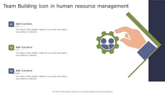 Team Building Icon In Human Resource Management Template PDF