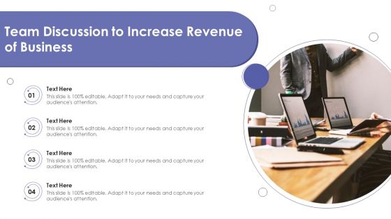 Team Discussion To Increase Revenue Of Business Ppt PowerPoint Presentation Gallery Templates PDF