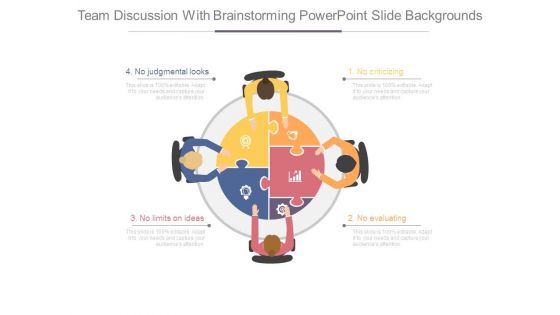 Team Discussion With Brainstorming Powerpoint Slide Backgrounds