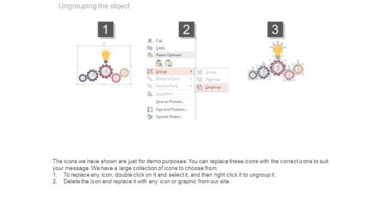 Team In Gears With Idea Bulb Powerpoint Slides