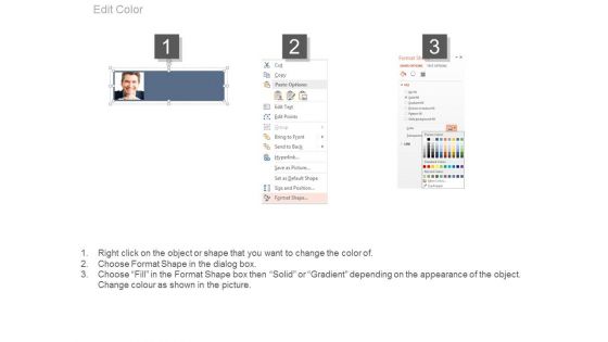 Team Members Chart With Profile Details Powerpoint Slides
