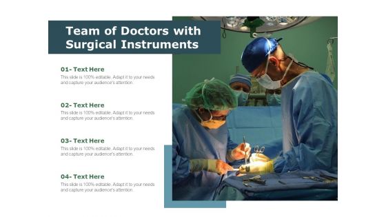 Team Of Doctors With Surgical Instruments Ppt PowerPoint Presentation Gallery Brochure PDF
