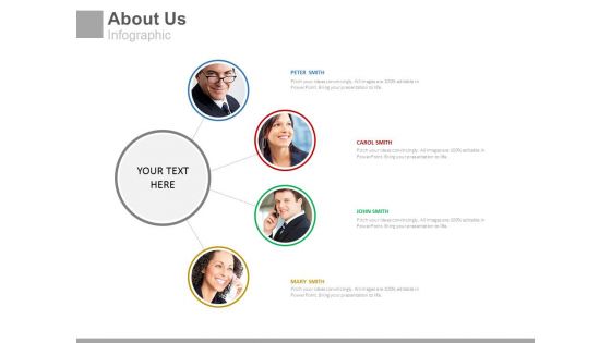 Team Of Four Persons About Us Powerpoint Slides