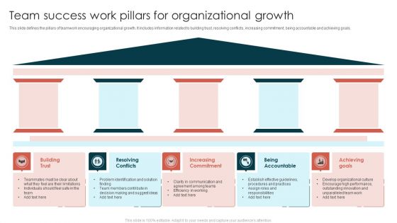 Team Success Work Pillars For Organizational Growth Guidelines PDF Team Success Work Pillars For Organizational Growth Guidelines PDF