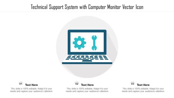 Technical Support System With Computer Monitor Vector Icon Ppt Portfolio File Formats PDF