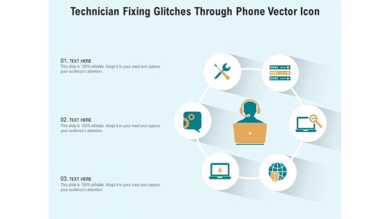 Technician Fixing Glitches Through Phone Vector Icon Ppt PowerPoint Presentation Icon Backgrounds PDF