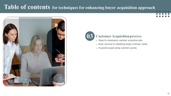 Techniques For Enhancing Buyer Acquisition Approach Ppt PowerPoint Presentation Complete Deck With Slides