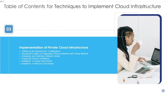 Techniques To Implement Cloud Infrastructure Ppt PowerPoint Presentation Complete Deck With Slides