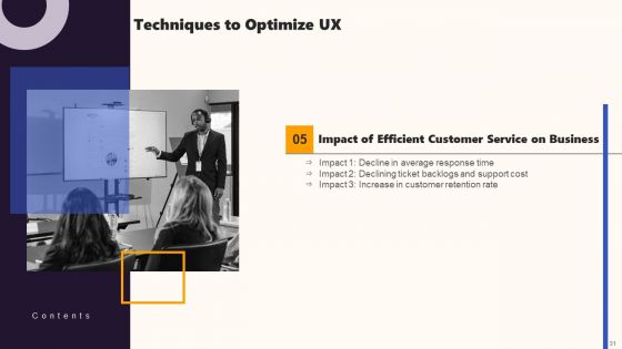 Techniques To Optimize UX Ppt PowerPoint Presentation Complete Deck With Slides