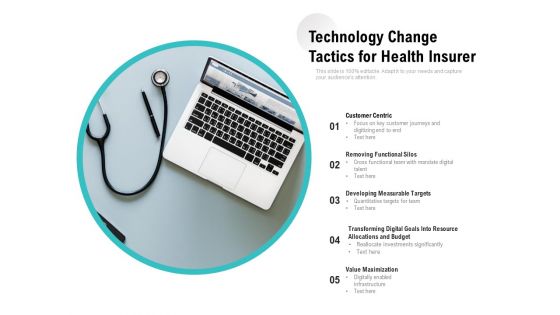 Technology Change Tactics For Health Insurer Ppt PowerPoint Presentation Gallery Slide Download PDF Technology Change Tactics For Health Insurer Ppt PowerPoint Presentation Gallery Slide Download PDF
