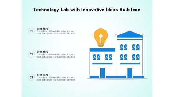Technology Lab With Innovative Ideas Bulb Icon Ppt PowerPoint Presentation Diagram Templates PDF