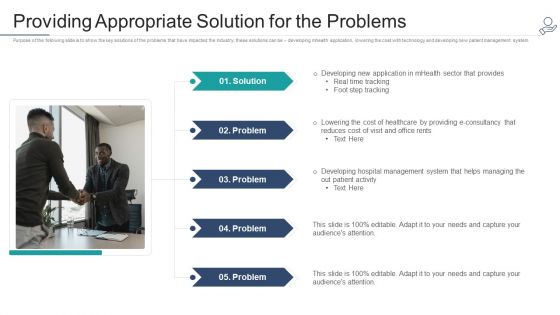 Telehealth Venture Capitalist Funding Elevator Providing Appropriate Solution For The Problems Graphics PDF Telehealth Venture Capitalist Funding Elevator Providing Appropriate Solution For The Problems Graphics PDF