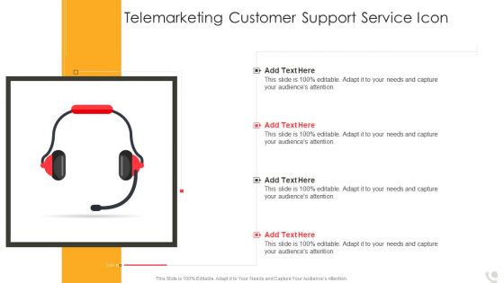 Telemarketing Customer Support Service Icon Mockup PDF