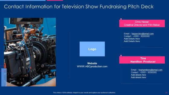 Television Show Fundraising Pitch Deck Ppt PowerPoint Presentation Complete Deck With Slides