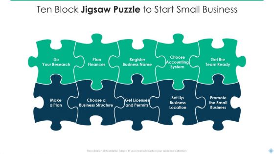 Ten Block Jigsaw Puzzle Ppt PowerPoint Presentation Complete Deck With Slides