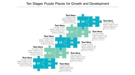 Ten Stages Puzzle Pieces For Growth And Development Ppt PowerPoint Presentation Inspiration Files
