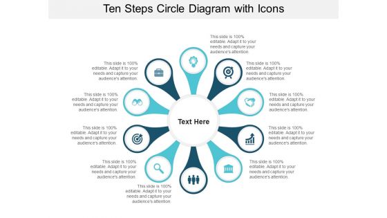Ten Steps Circle Diagram With Icons Ppt PowerPoint Presentation Model Design Ideas
