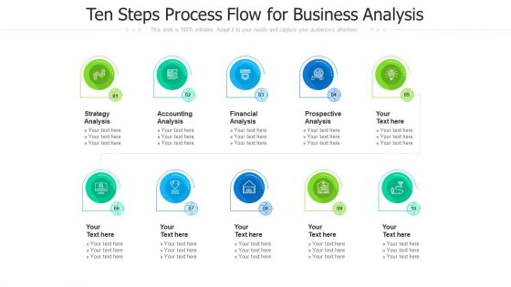 Ten Steps Process Flow For Business Analysis Ppt PowerPoint Presentation Gallery Guidelines PDF