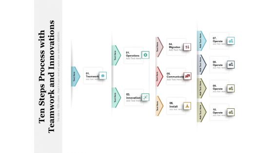 Ten Steps Process With Teamwork And Innovations Ppt PowerPoint Presentation Pictures Outfit PDF