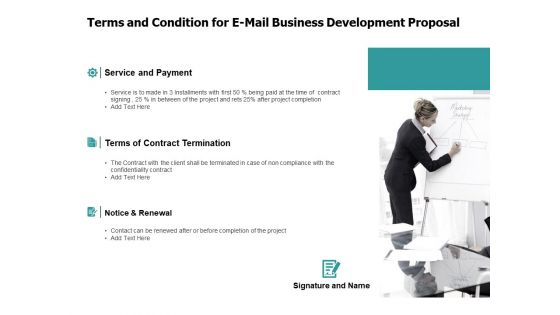Terms And Condition For E Mail Business Development Proposal Renewal Ppt PowerPoint Presentation Portfolio Professional