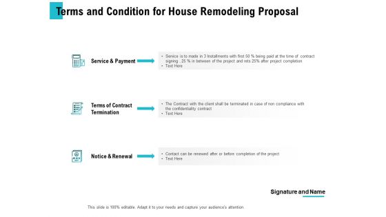 Terms And Condition For House Remodeling Proposal Ppt PowerPoint Presentation Professional Shapes