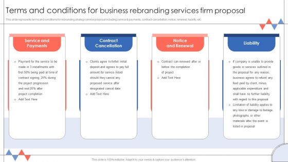 Terms And Conditions For Business Rebranding Services Firm Proposal Ideas PDF Terms And Conditions For Business Rebranding Services Firm Proposal Ideas PDF
