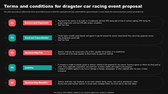 Terms And Conditions For Dragster Car Racing Event Proposal Ppt Summary Slide Download PDF Terms And Conditions For Dragster Car Racing Event Proposal Ppt Summary Slide Download PDF
