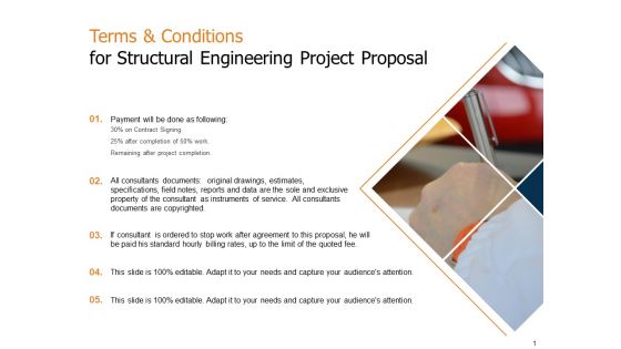 Terms And Conditions For Structural Engineering Project Proposal Ppt File Background Images PDF