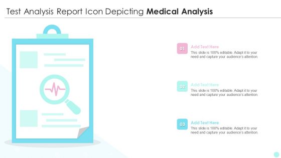 Test Analysis Report Icon Depicting Medical Analysis Background PDF