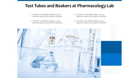 Test Tubes And Beakers At Pharmacology Lab Ppt PowerPoint Presentation Infographics Example PDF