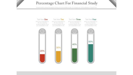 Test Tubes Percentage Chart For Financial Analysis Powerpoint Slides