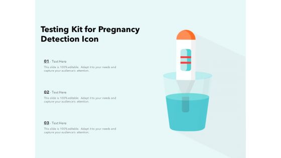 Testing Kit For Pregnancy Detection Icon Ppt PowerPoint Presentation File Icons PDF
