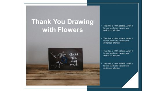 Thank You Drawing With Flowers Ppt Powerpoint Presentation Icon Microsoft