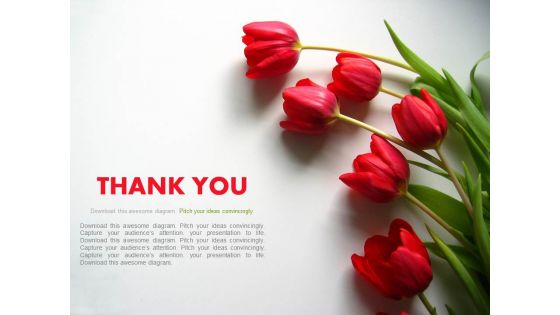 Thank You Slide With Red Flowers Powerpoint Slides