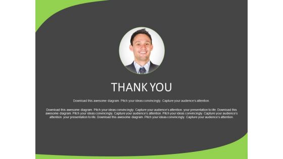 Thank You Text Slide With Manager Photo Powerpoint Slides