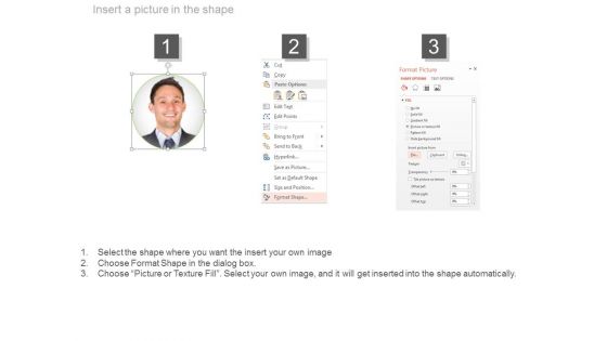 Thank You Text Slide With Manager Photo Powerpoint Slides