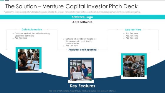 The Solution Venture Capital Investor Pitch Deck Pictures PDF The Solution Venture Capital Investor Pitch Deck Pictures PDF