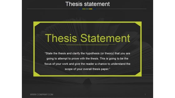 Thesis Statement Ppt PowerPoint Presentation Pictures Design Ideas