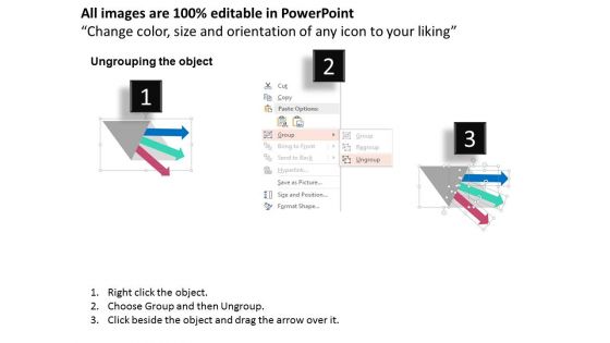 Three Arrow Banners For Data Representation Powerpoint Template
