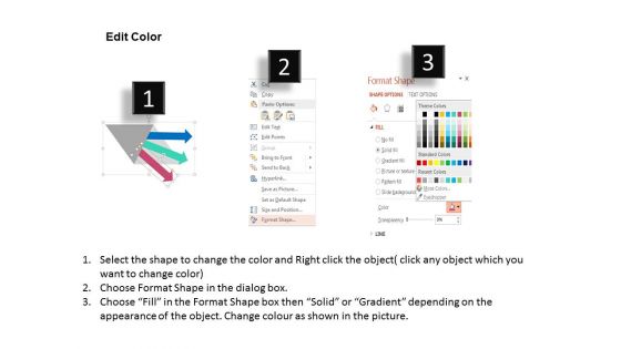 Three Arrow Banners For Data Representation Powerpoint Template
