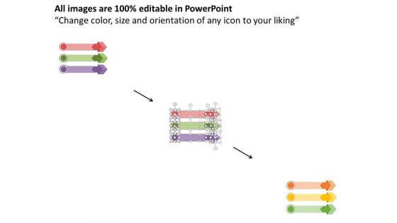 Three Arrows For Business Process Indication Powerpoint Template