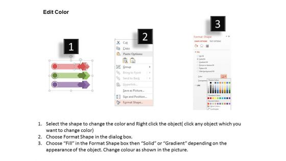 Three Arrows For Business Process Indication Powerpoint Template